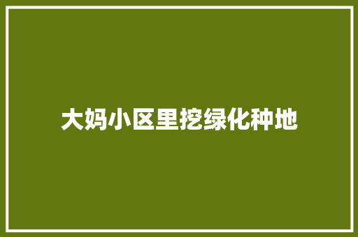 大妈小区里挖绿化种地