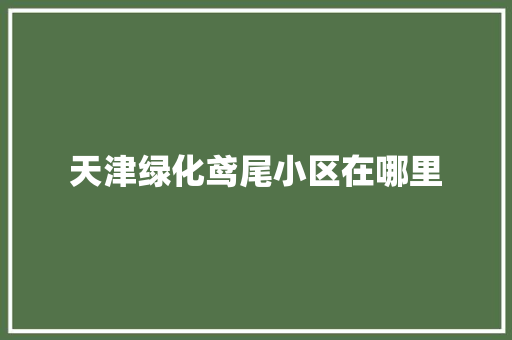 天津绿化鸢尾小区在哪里