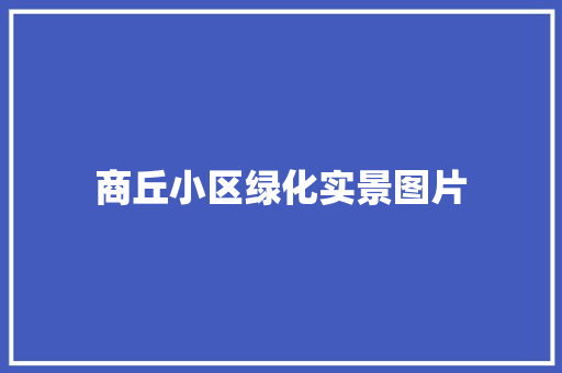 商丘小区绿化实景图片
