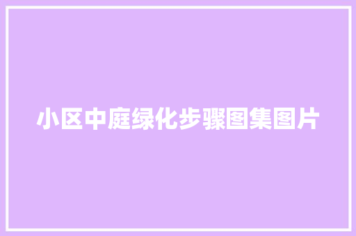 小区中庭绿化步骤图集图片