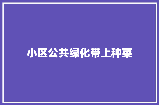 小区公共绿化带上种菜