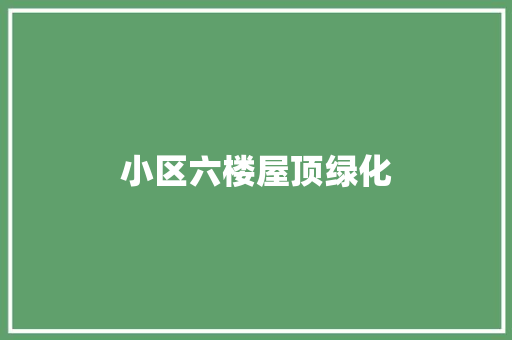 小区六楼屋顶绿化