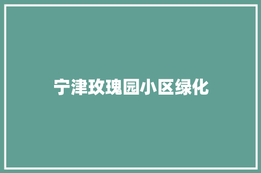宁津玫瑰园小区绿化
