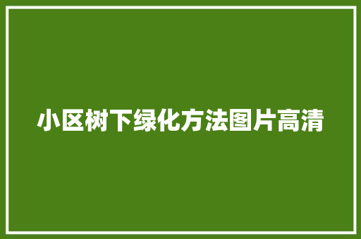 小区树下绿化方法图片高清