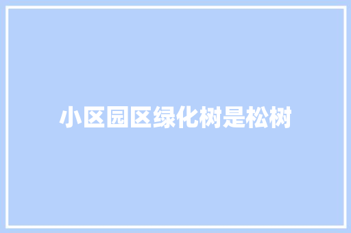 小区园区绿化树是松树 水果育苗