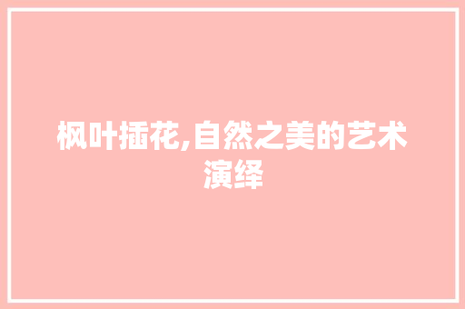 枫叶插花,自然之美的艺术演绎