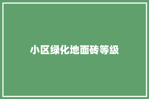 小区绿化地面砖等级