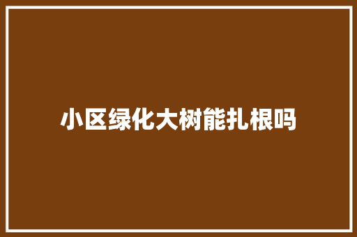 小区绿化大树能扎根吗