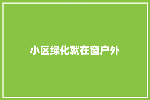 小区绿化就在窗户外