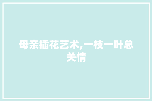 母亲插花艺术,一枝一叶总关情