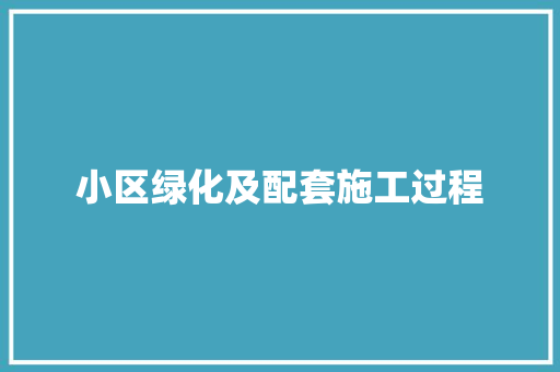 小区绿化及配套施工过程