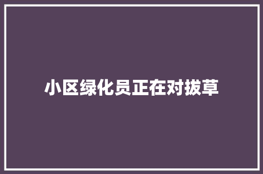 小区绿化员正在对拔草
