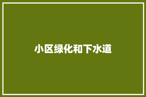 小区绿化和下水道
