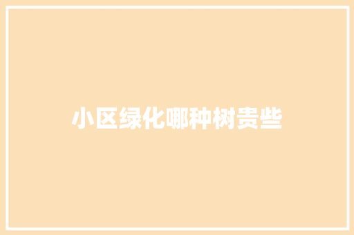小区绿化哪种树贵些