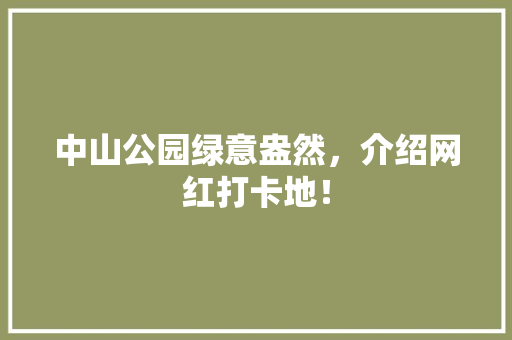 中山公园绿意盎然，介绍网红打卡地！