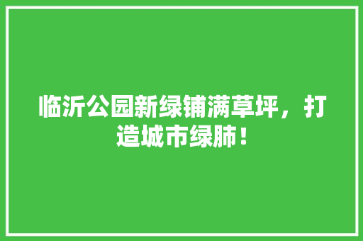 临沂公园新绿铺满草坪，打造城市绿肺！