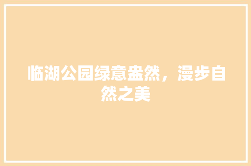 临湖公园绿意盎然，漫步自然之美