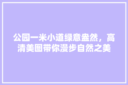 公园一米小道绿意盎然，高清美图带你漫步自然之美