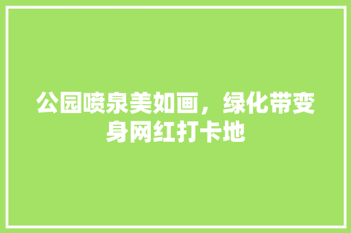 公园喷泉美如画，绿化带变身网红打卡地