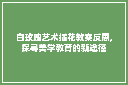 白玫瑰艺术插花教案反思,探寻美学教育的新途径