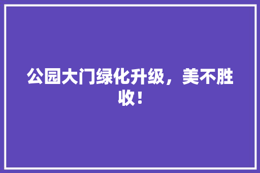 公园大门绿化升级，美不胜收！