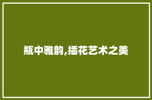 瓶中雅韵,插花艺术之美