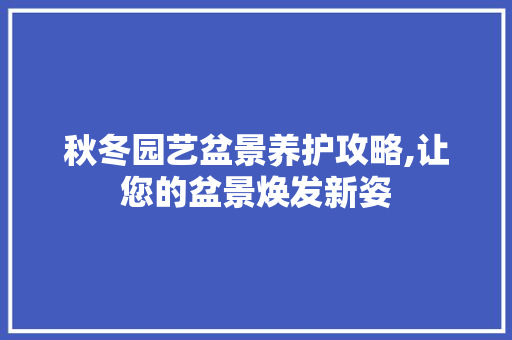 秋冬园艺盆景养护攻略,让您的盆景焕发新姿