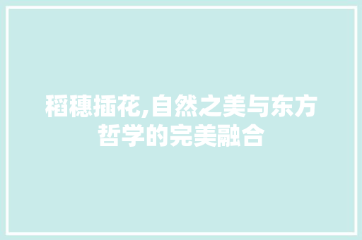 稻穗插花,自然之美与东方哲学的完美融合