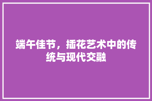 端午佳节，插花艺术中的传统与现代交融