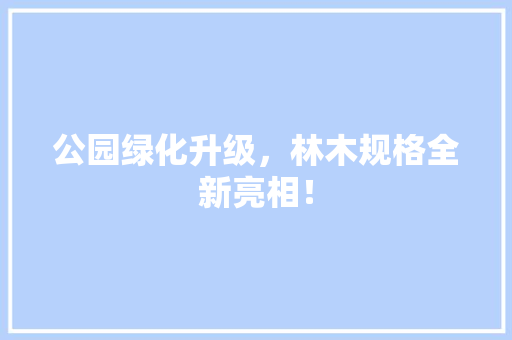 公园绿化升级，林木规格全新亮相！