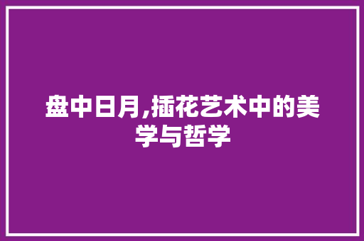 盘中日月,插花艺术中的美学与哲学