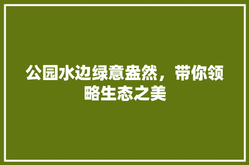 公园水边绿意盎然，带你领略生态之美