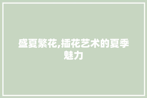 盛夏繁花,插花艺术的夏季魅力