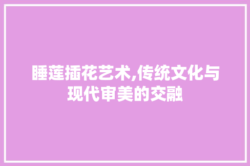 睡莲插花艺术,传统文化与现代审美的交融