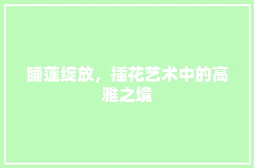睡莲绽放，插花艺术中的高雅之境