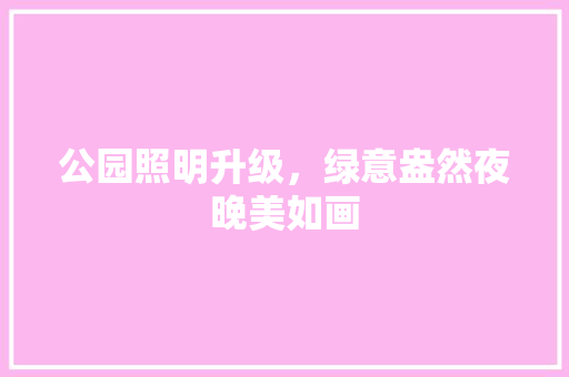 公园照明升级，绿意盎然夜晚美如画