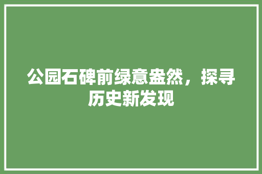 公园石碑前绿意盎然，探寻历史新发现