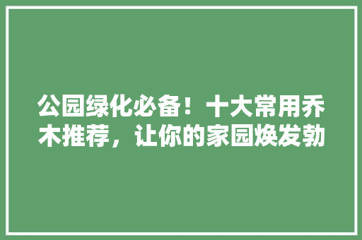 公园绿化必备！十大常用乔木推荐，让你的家园焕发勃勃生机