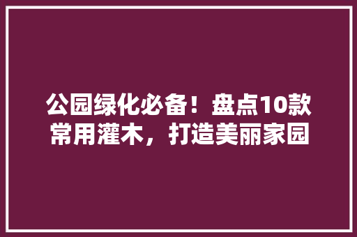 公园绿化必备！盘点10款常用灌木，打造美丽家园