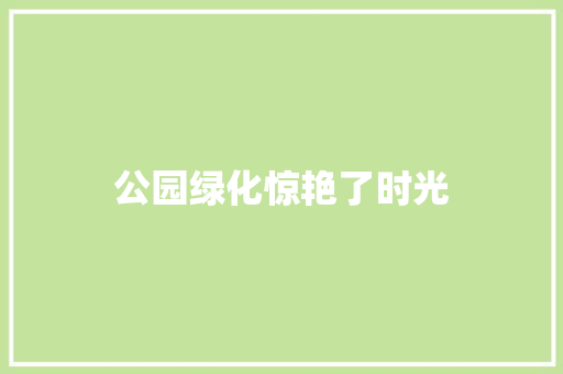 公园绿化惊艳了时光