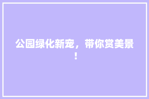 公园绿化新宠，带你赏美景！
