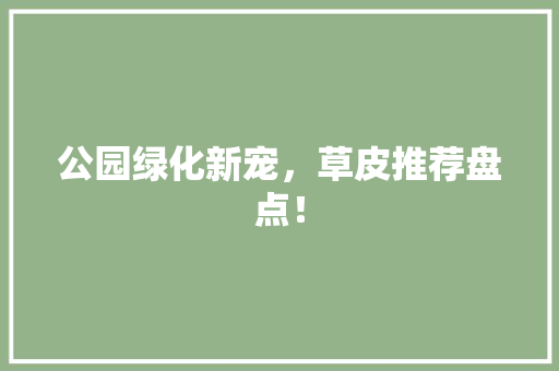 公园绿化新宠，草皮推荐盘点！