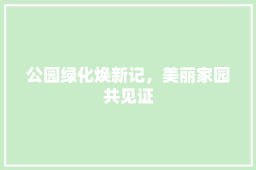 公园绿化焕新记，美丽家园共见证