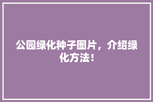 公园绿化种子图片，介绍绿化方法！