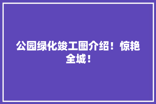 公园绿化竣工图介绍！惊艳全城！