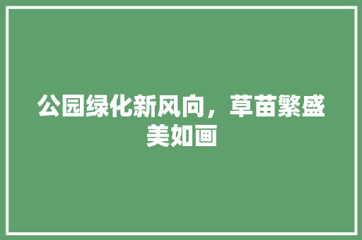 公园绿化新风向，草苗繁盛美如画
