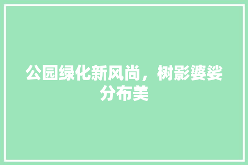 公园绿化新风尚，树影婆娑分布美