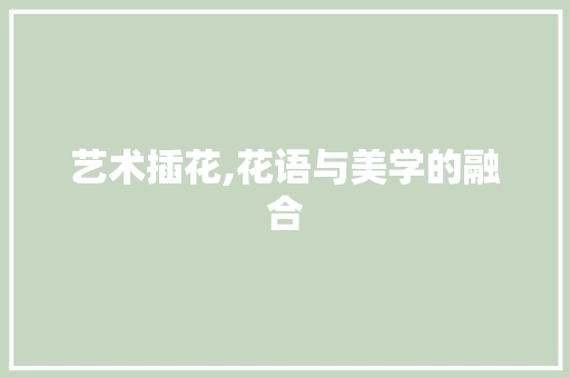 艺术插花,花语与美学的融合