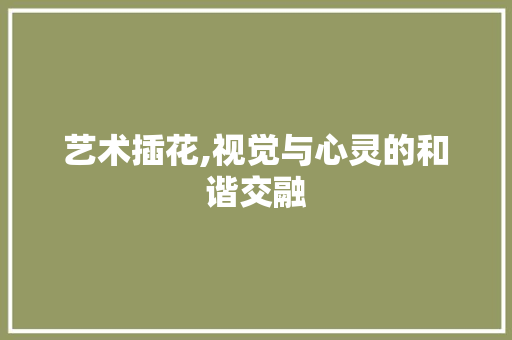 艺术插花,视觉与心灵的和谐交融