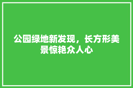 公园绿地新发现，长方形美景惊艳众人心